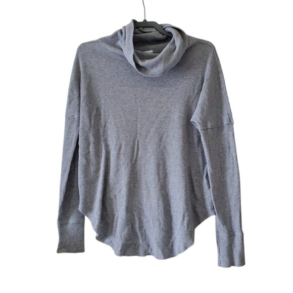 Aritzia TNA Waffle Knit Cowl Thermal Relaxed Lounge Top S - Picture 2 of 8